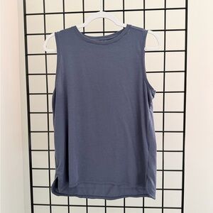 Elegant Blue Sleeveless Women's Muscle Tee